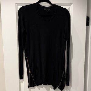 Atmosphere Black Sweater with Zipper Details